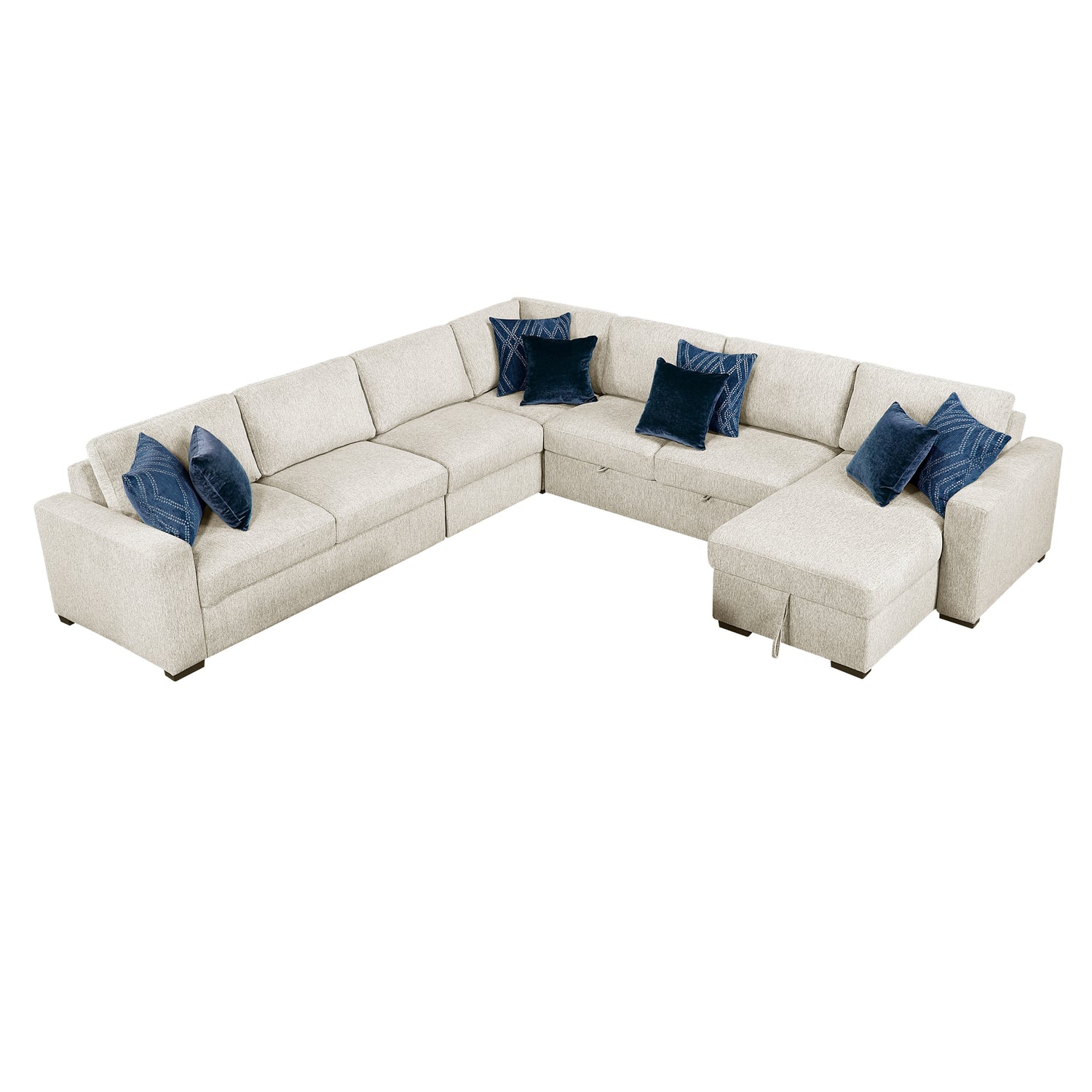 8548BE*6VC2ACR2ACLACA (6)5-Piece Sectional with Reversible Chaise, Pull-out Bed and Hidden Storage - 8548BE*6VC2ACR2ACLACA
