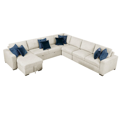 8548BE*6VC2ACR2ACLACA (6)5-Piece Sectional with Reversible Chaise, Pull-out Bed and Hidden Storage - 8548BE*6VC2ACR2ACLACA