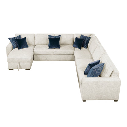 8548BE*6VC2ACR2ACLACA (6)5-Piece Sectional with Reversible Chaise, Pull-out Bed and Hidden Storage - 8548BE*6VC2ACR2ACLACA