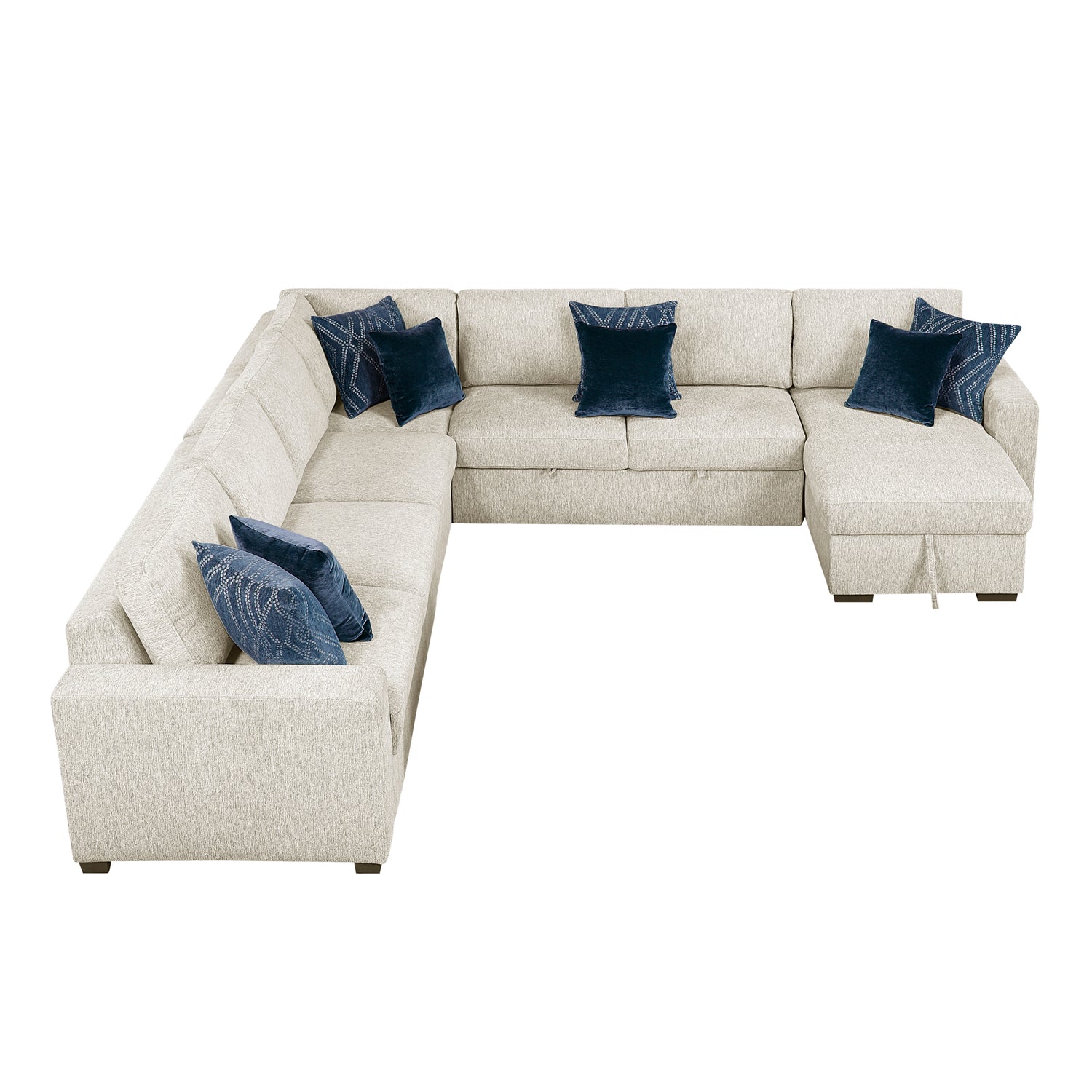 8548BE*6VC2ACR2ACLACA (6)5-Piece Sectional with Reversible Chaise, Pull-out Bed and Hidden Storage - 8548BE*6VC2ACR2ACLACA