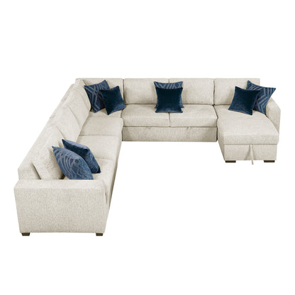 8548BE*6VC2ACR2ACLACA (6)5-Piece Sectional with Reversible Chaise, Pull-out Bed and Hidden Storage - 8548BE*6VC2ACR2ACLACA