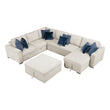 8548BE*6VC2ACR2ACLAOT (6)5-Piece Sectional with Reversible Chaise, Pull-out Bed, Hidden Storage and Ottoman - 8548BE*6VC2ACR2ACLAOT