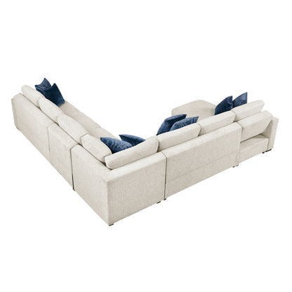 8548BE*6VCCR22AACA (6)5-Piece Sectional with Reversible Chaise and Hidden Storage - 8548BE*6VCCR22AACA