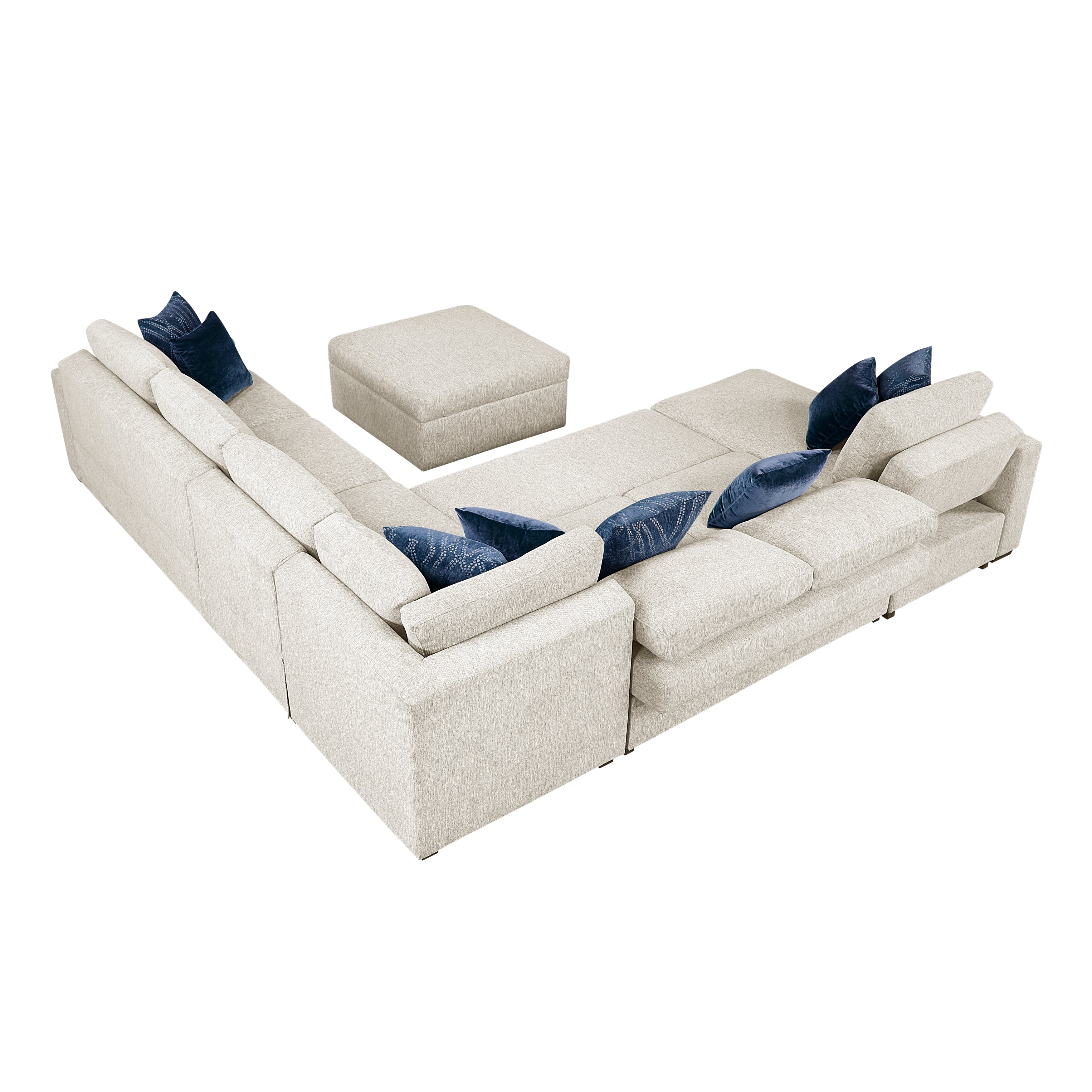 8548BE*7VC2ACR2ACLACAOT (7)6-Piece Sectional with Reversible Chaise, Pull-out Bed, Hidden Storage and Ottoman - 8548BE*7VC2ACR2ACLACAOT