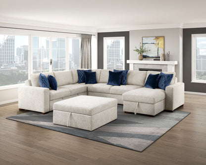 8548BE-OT Storage Ottoman with Casters - 8548BE-OT