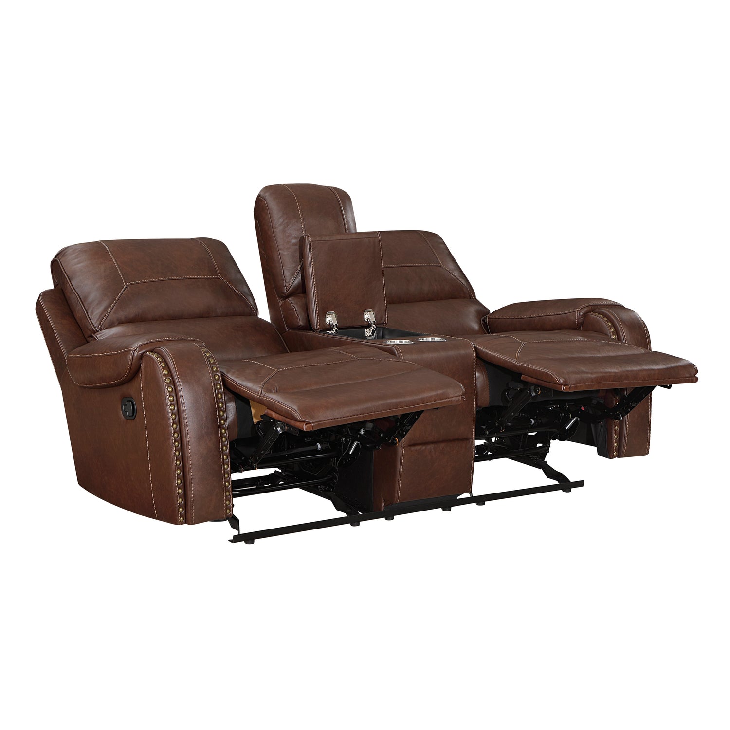 Newnan Brown Double Reclining Living Room Set from Homelegance - Luna Furniture