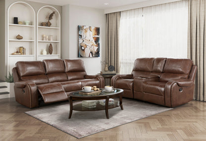 Newnan Brown Double Reclining Living Room Set from Homelegance - Luna Furniture