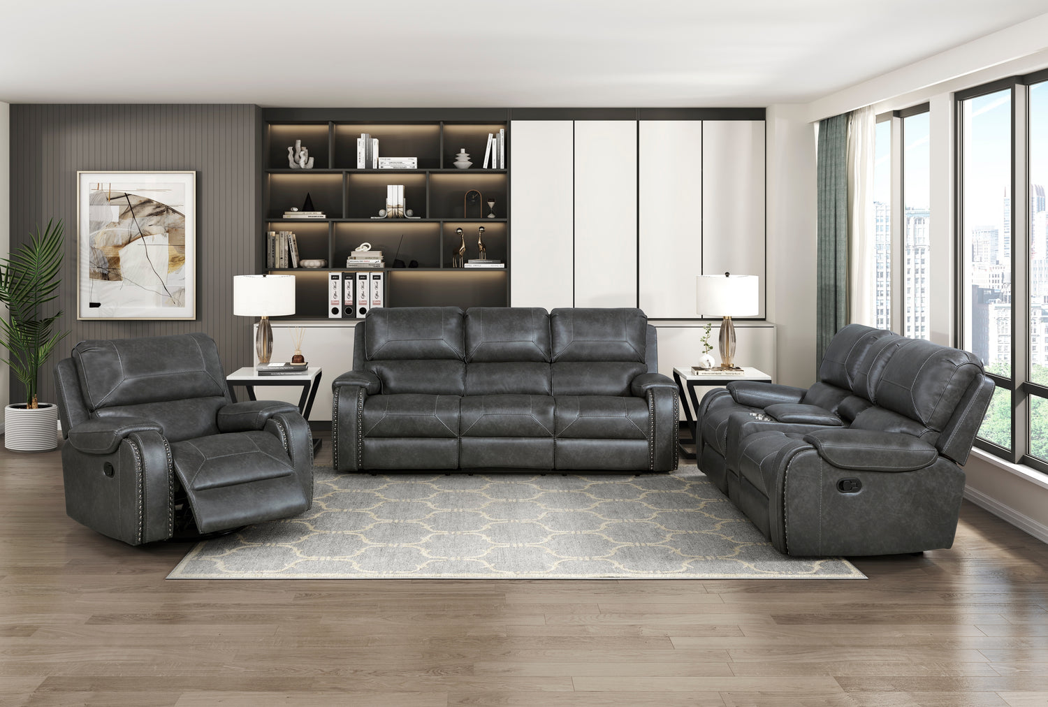 8549GRY-1 SWIVEL GLIDER RECLINING CHAIR - 8549GRY-1