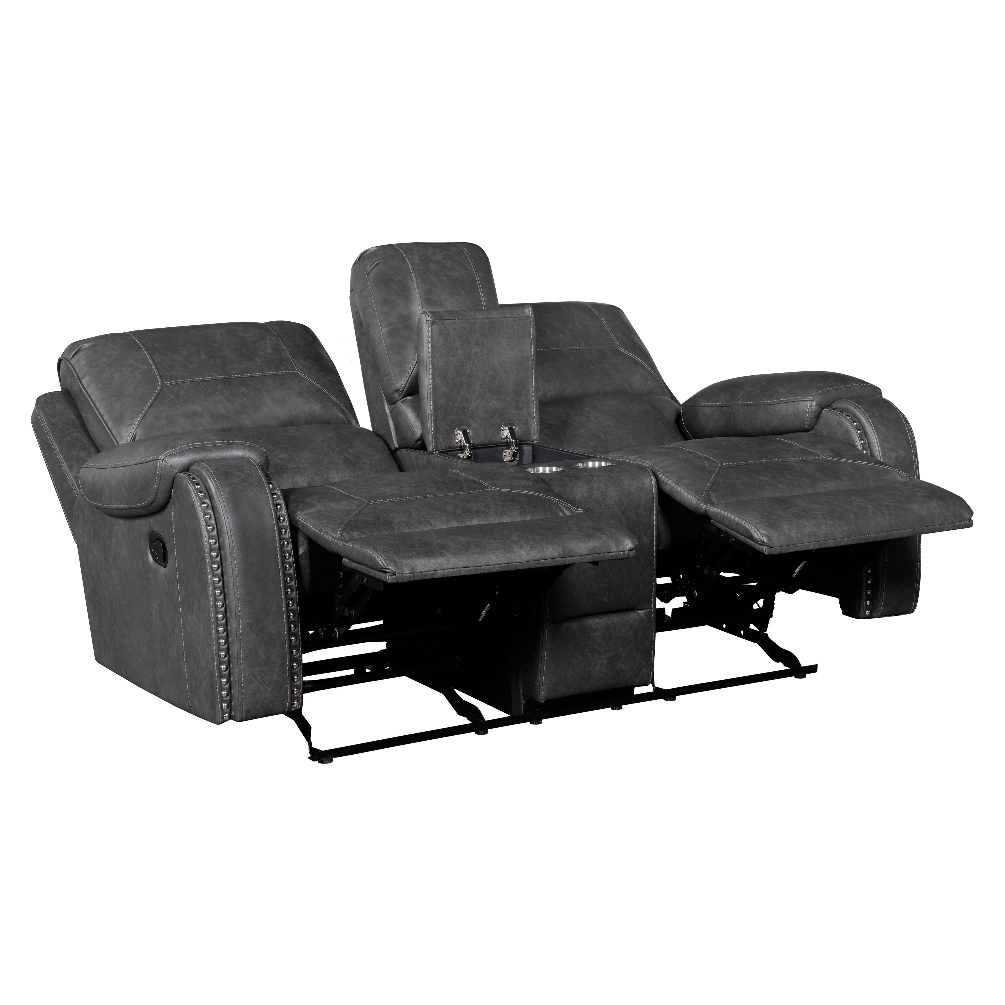 8549GRY*2 2pc Set: Sofa, Love - 8549GRY*2