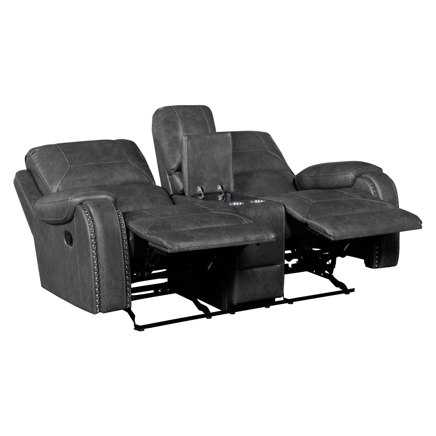 Newnan Gray Double Reclining Living Room Set from Homelegance - Luna Furniture