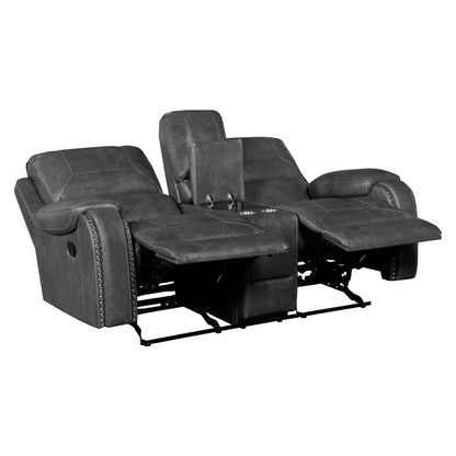 Newnan Gray Double Reclining Living Room Set from Homelegance - Luna Furniture