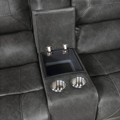 Newnan Gray Double Reclining Living Room Set from Homelegance - Luna Furniture