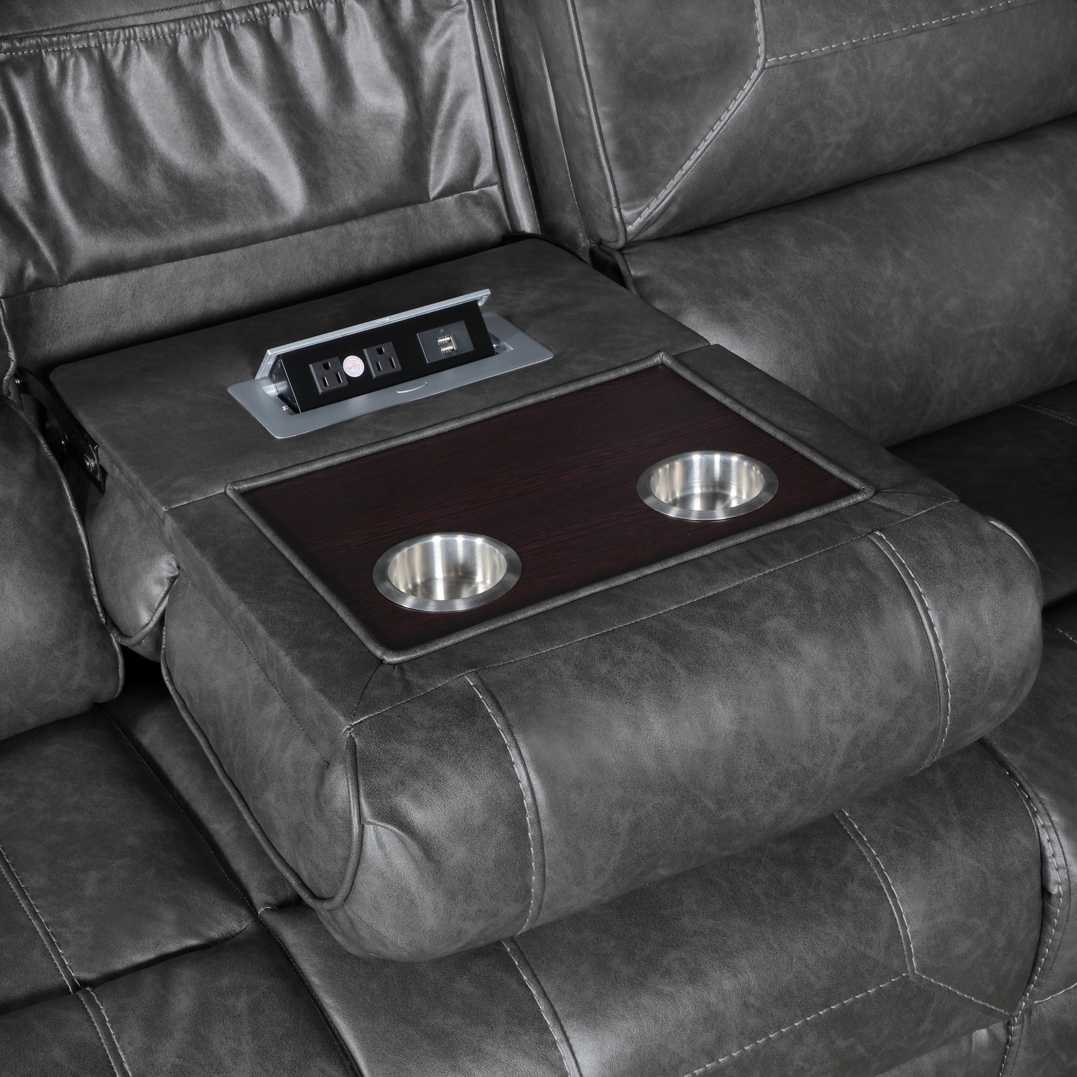 8549GRY*2 2pc Set: Sofa, Love - 8549GRY*2