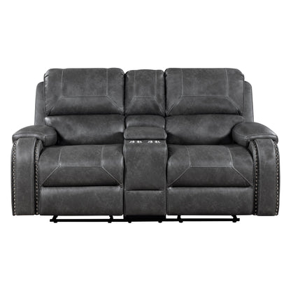 Newnan Gray Double Reclining Living Room Set from Homelegance - Luna Furniture