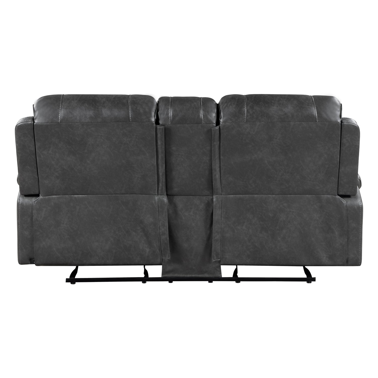 8549GRY-2 DOUBLE GLIDER RECLINING LOVE SEAT WITH CENTER CONSOLE, RECEPTACLES AND USB PORTS - 8549GRY-2