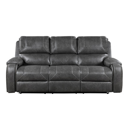 Newnan Gray Double Reclining Living Room Set from Homelegance - Luna Furniture