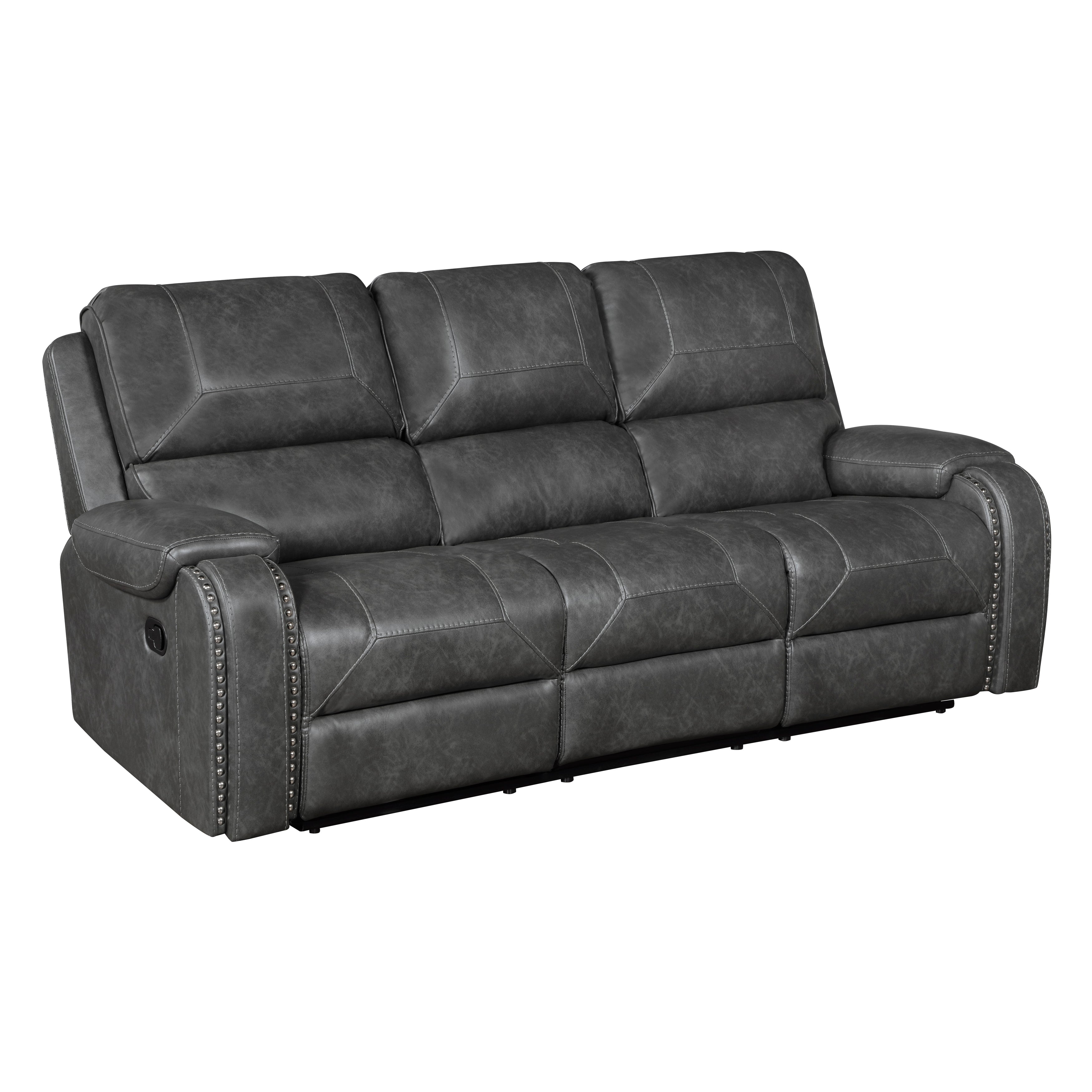 Newnan Gray Double Reclining Living Room Set from Homelegance - Luna Furniture