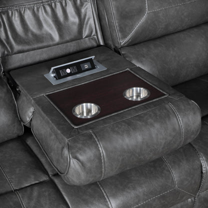 Newnan Gray Double Reclining Living Room Set from Homelegance - Luna Furniture