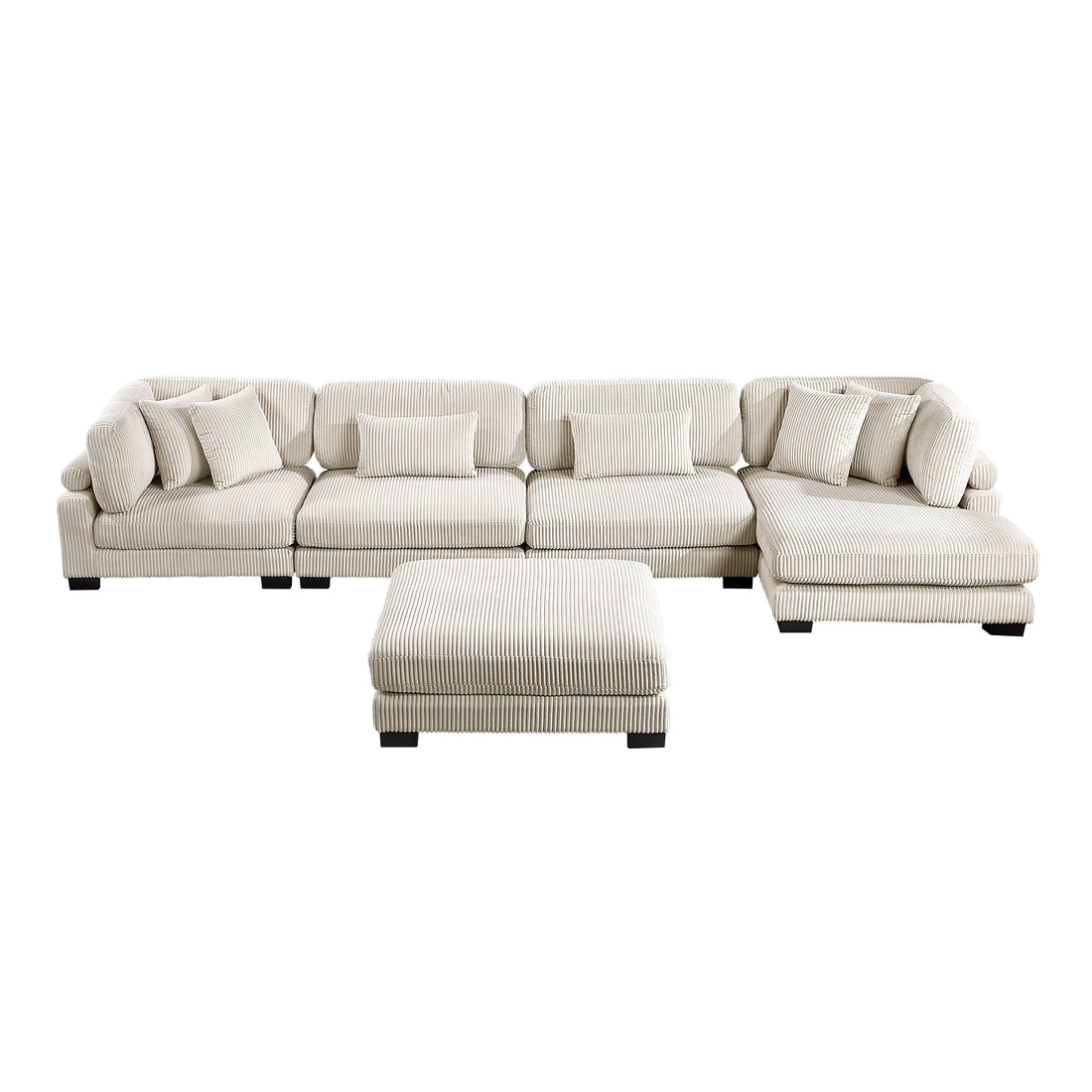 8555BE*CR2ACVCOT (5)5-Piece Modular Sectional with Reversible Chaise and Ottoman - 8555BE*CR2ACVCOT