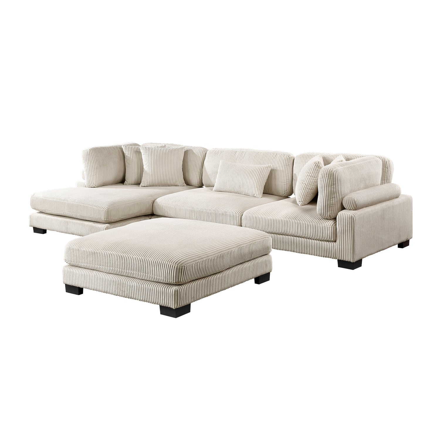 8555BE*CRACVCOT (4)4-Piece Modular Sectional with Reversible Chaise and Ottoman - 8555BE*CRACVCOT