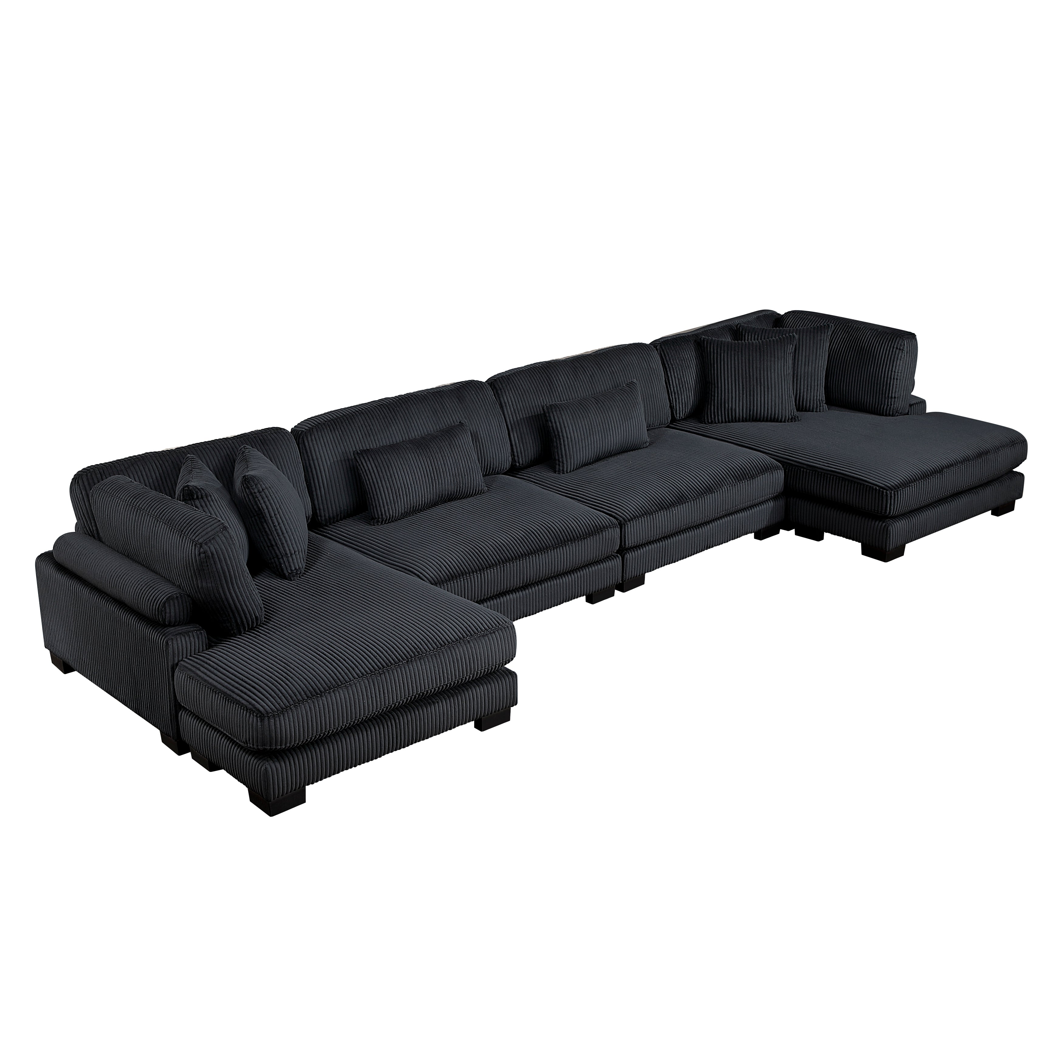 8555BK*2AC2VC (4)4-Piece Modular Sectional with Reversible Chaise - 8555BK*2AC2VC