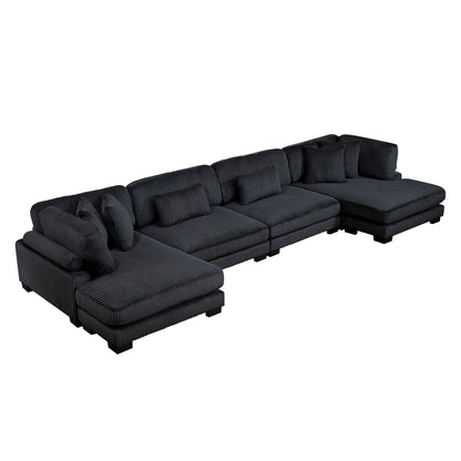 8555BK*2AC2VC (4)4-Piece Modular Sectional with Reversible Chaise - 8555BK*2AC2VC