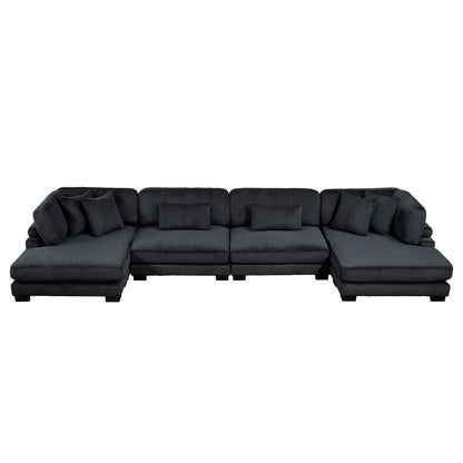 8555BK*2AC2VC (4)4-Piece Modular Sectional with Reversible Chaise - 8555BK*2AC2VC