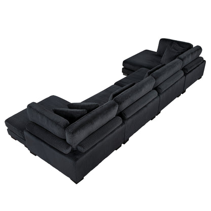 8555BK*2AC2VC (4)4-Piece Modular Sectional with Reversible Chaise - 8555BK*2AC2VC