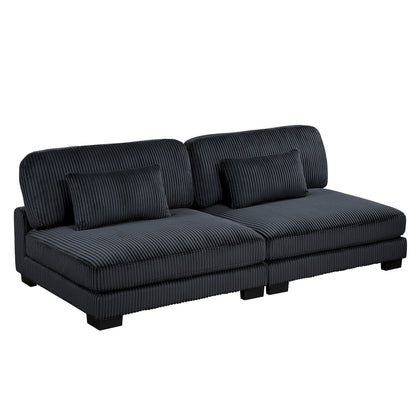 8555BK*2CR2AC2OT (6)6-Piece Modular Sectional with Ottomans - 8555BK*2CR2AC2OT