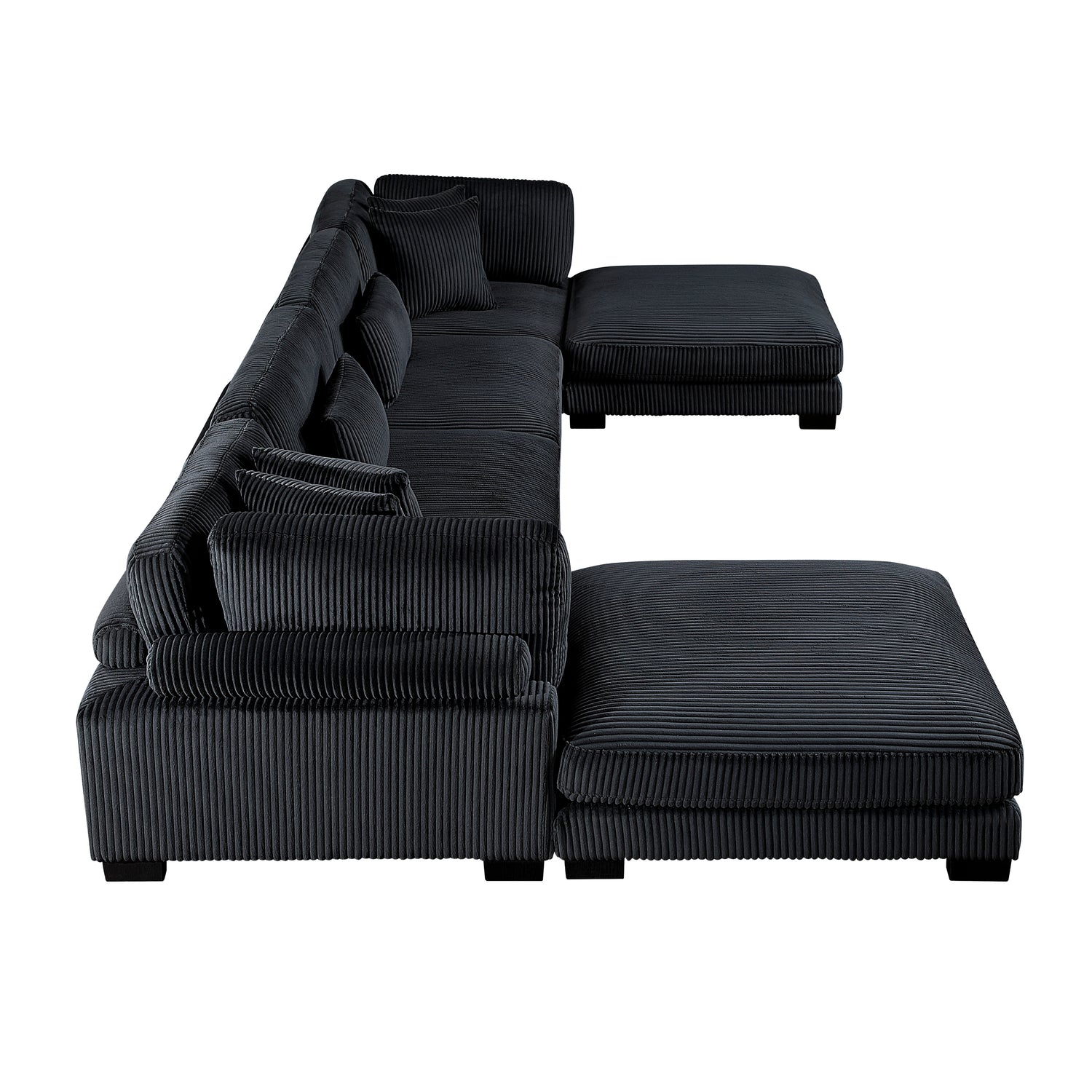 8555BK*2CR2AC2OT (6)6-Piece Modular Sectional with Ottomans - 8555BK*2CR2AC2OT