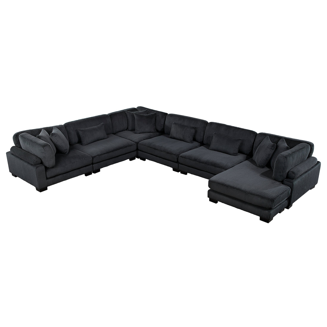 8555BK*2CR3ACVC (6)6-Piece Modular Sectional with Reversible Chaise - 8555BK*2CR3ACVC