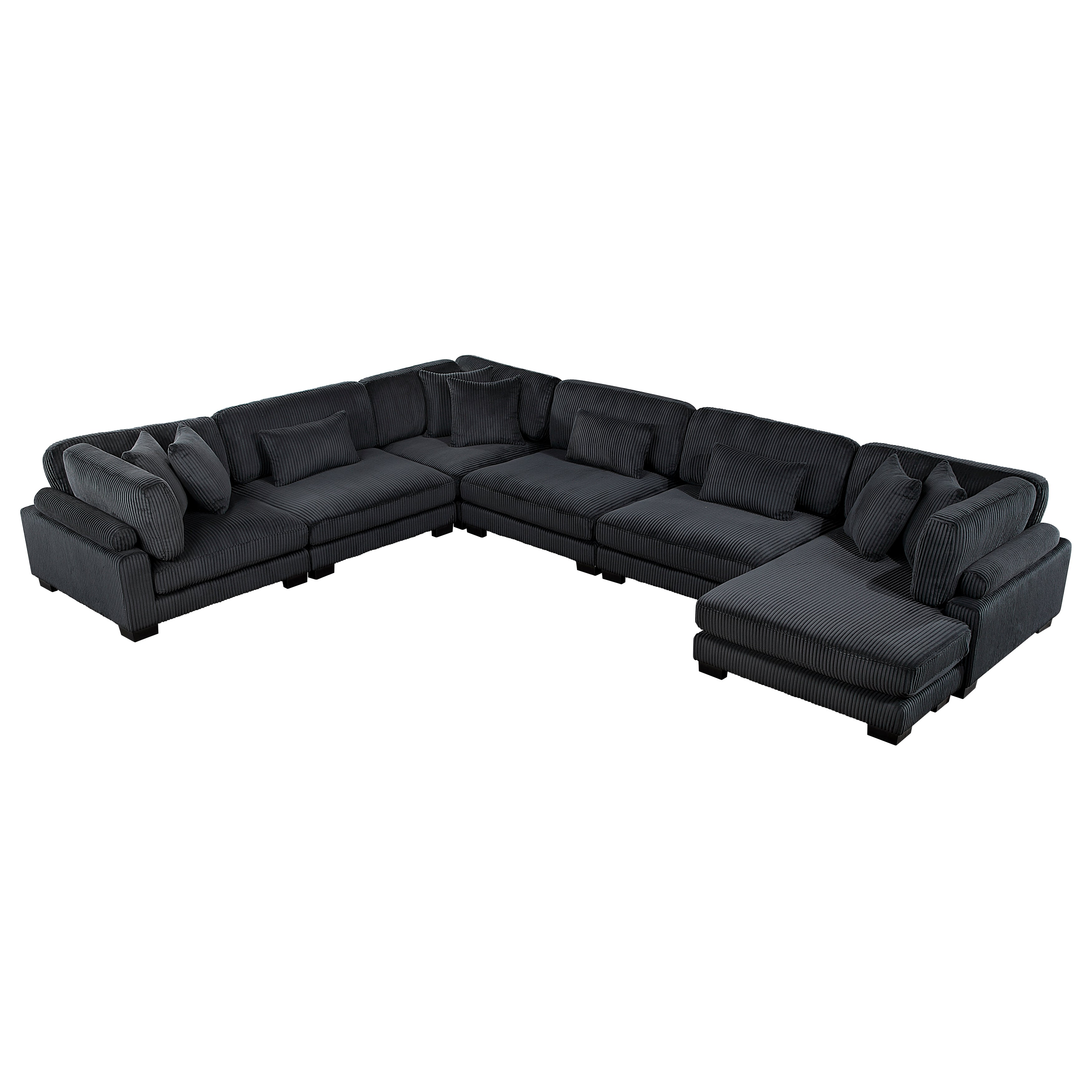 8555BK*2CR3ACVC (6)6-Piece Modular Sectional with Reversible Chaise - 8555BK*2CR3ACVC