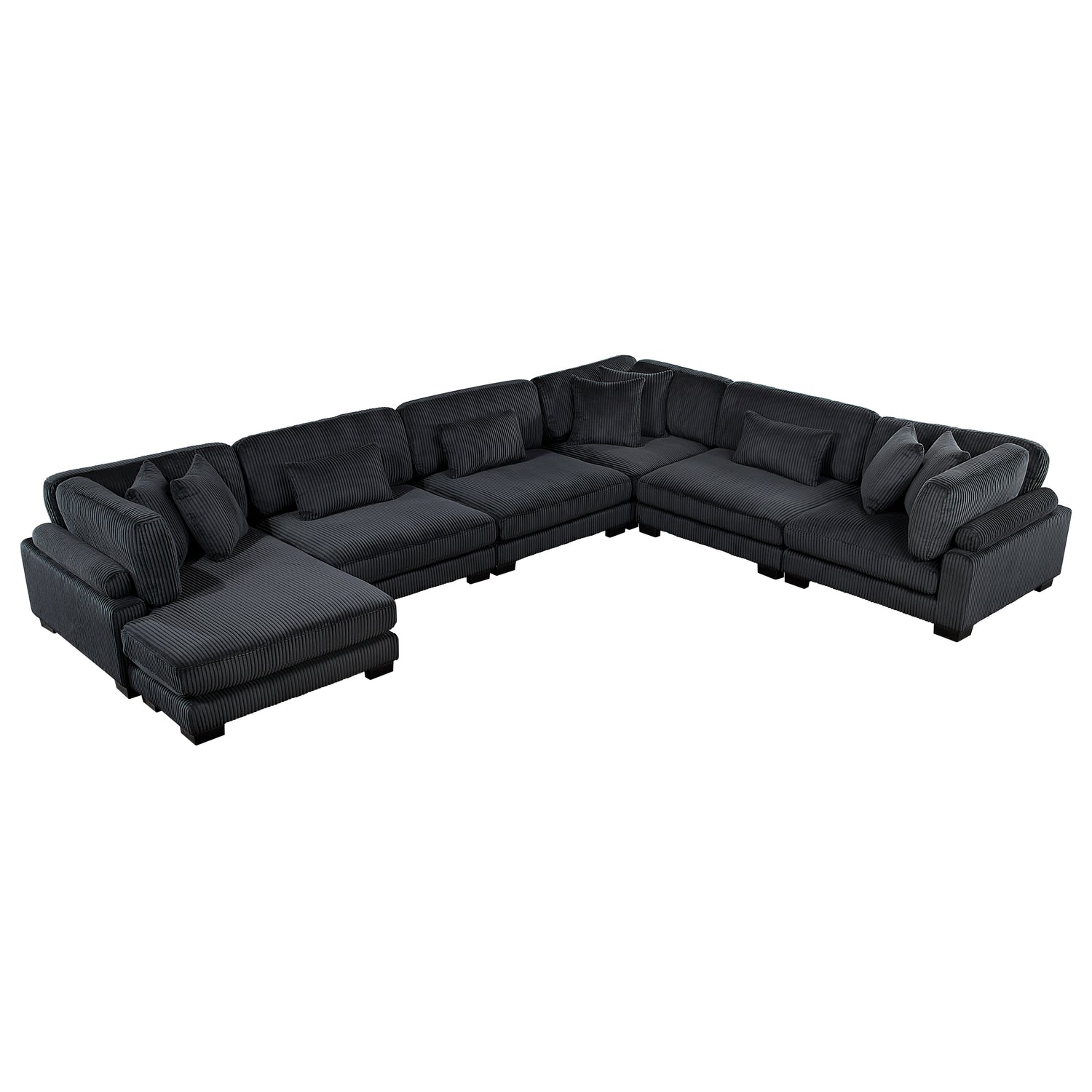 8555BK*2CR3ACVC (6)6-Piece Modular Sectional with Reversible Chaise - 8555BK*2CR3ACVC