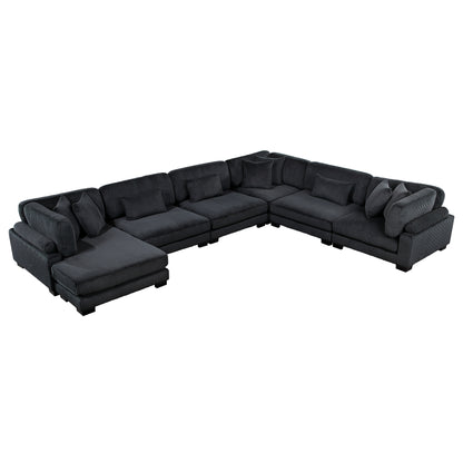 8555BK*2CR3ACVC (6)6-Piece Modular Sectional with Reversible Chaise - 8555BK*2CR3ACVC