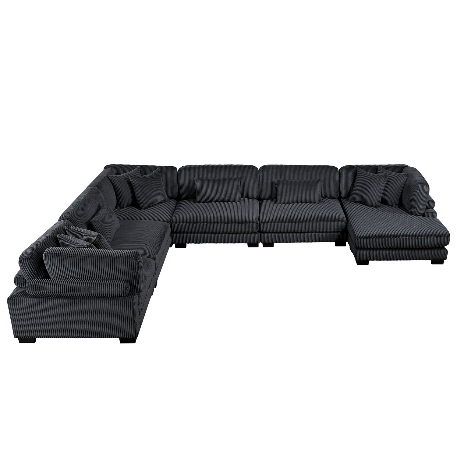 8555BK*2CR3ACVC (6)6-Piece Modular Sectional with Reversible Chaise - 8555BK*2CR3ACVC