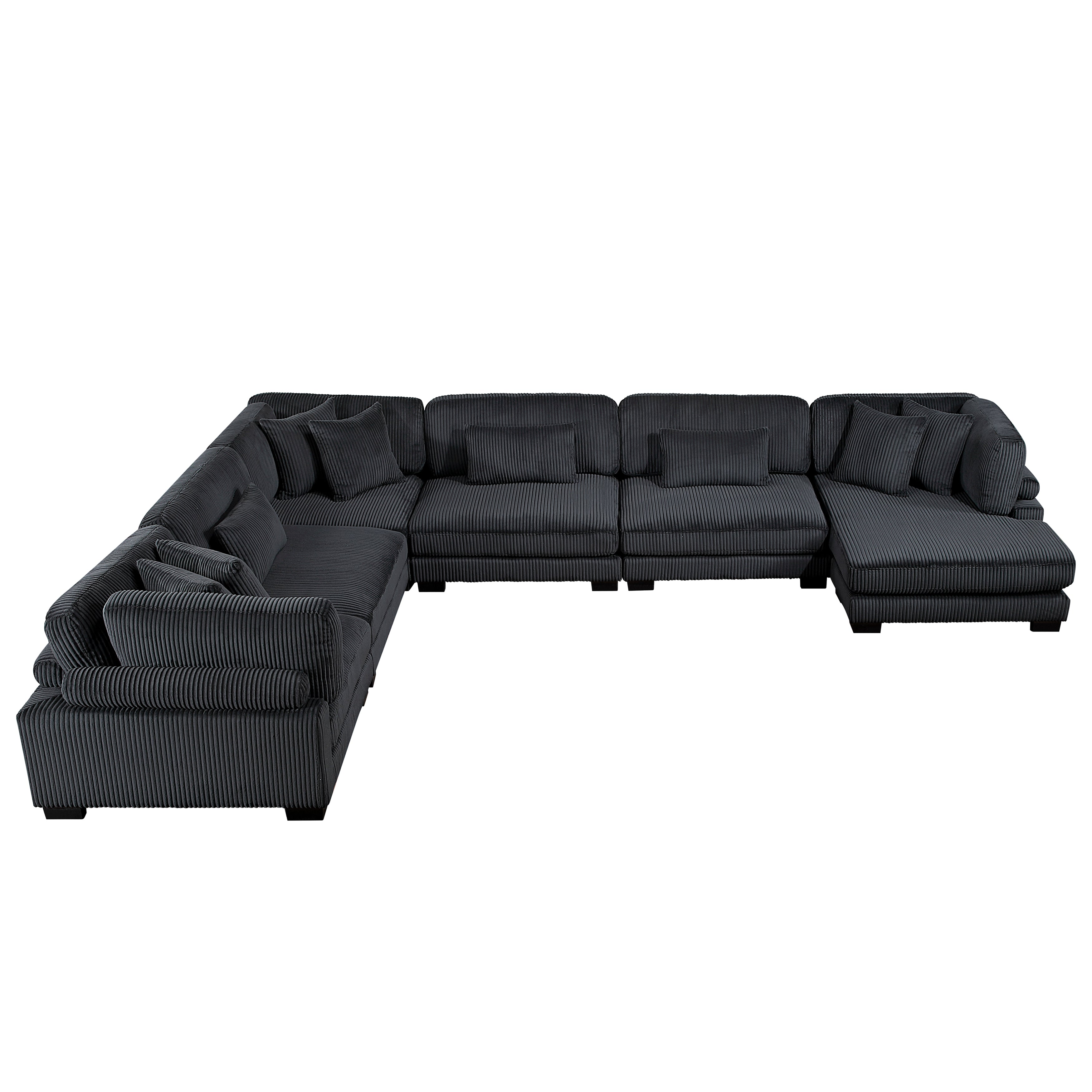 8555BK*2CR3ACVC (6)6-Piece Modular Sectional with Reversible Chaise - 8555BK*2CR3ACVC