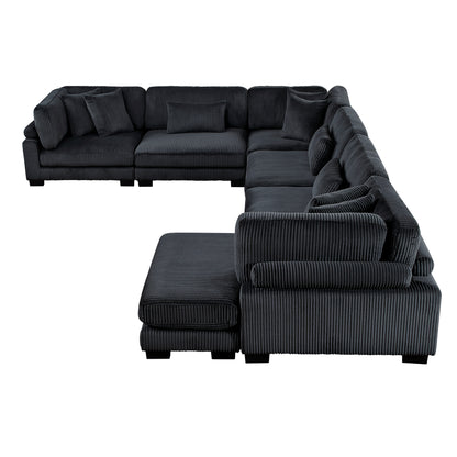 8555BK*2CR3ACVC (6)6-Piece Modular Sectional with Reversible Chaise - 8555BK*2CR3ACVC