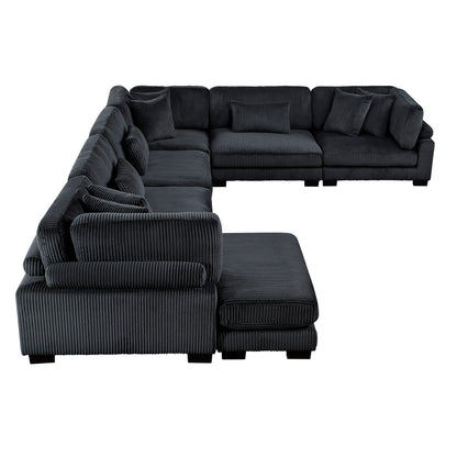 8555BK*2CR3ACVC (6)6-Piece Modular Sectional with Reversible Chaise - 8555BK*2CR3ACVC