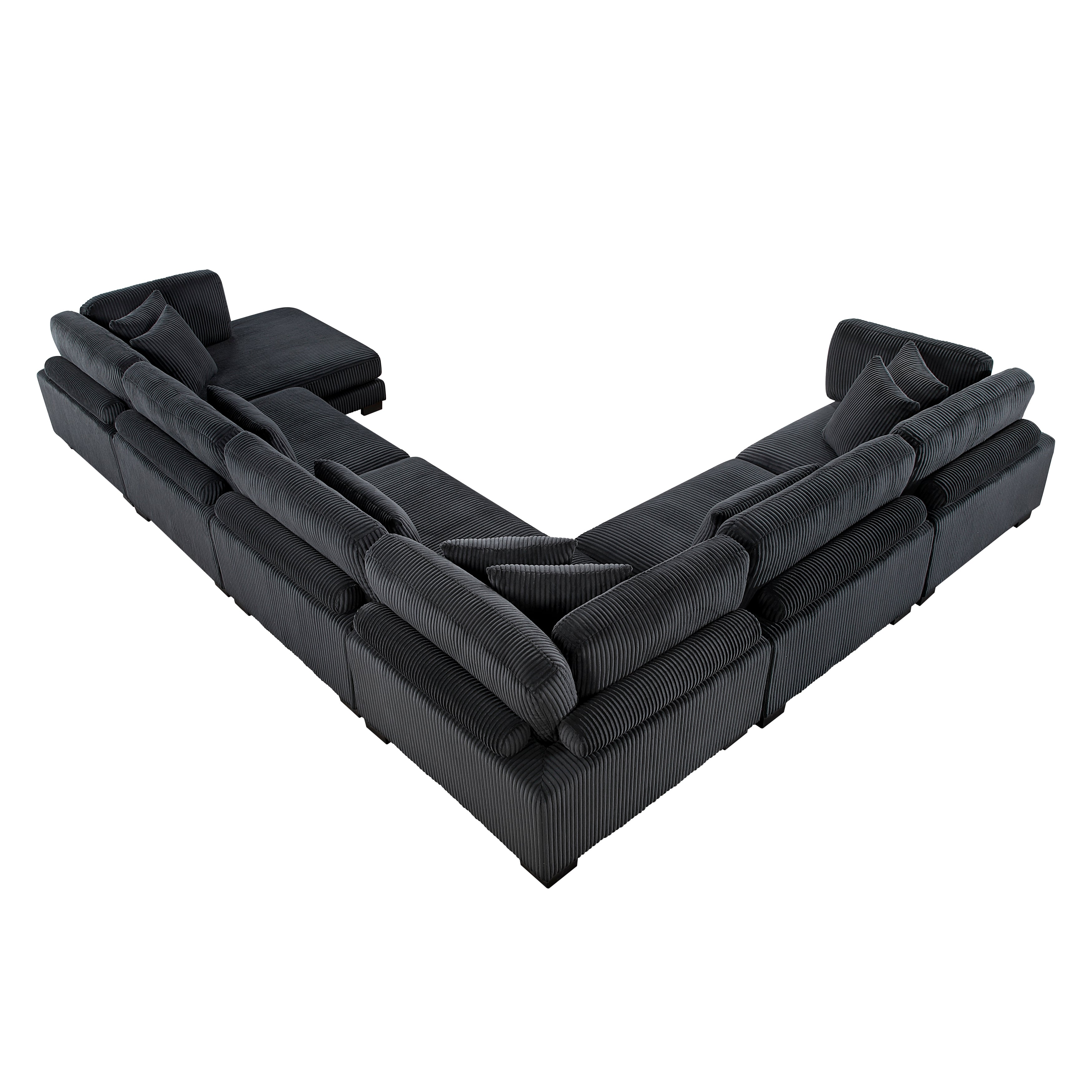 8555BK*2CR3ACVC (6)6-Piece Modular Sectional with Reversible Chaise - 8555BK*2CR3ACVC
