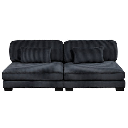 8555BK*2CR3ACVCOT (7)7-Piece Modular Sectional with Reversible Chaise and Ottoman - 8555BK*2CR3ACVCOT