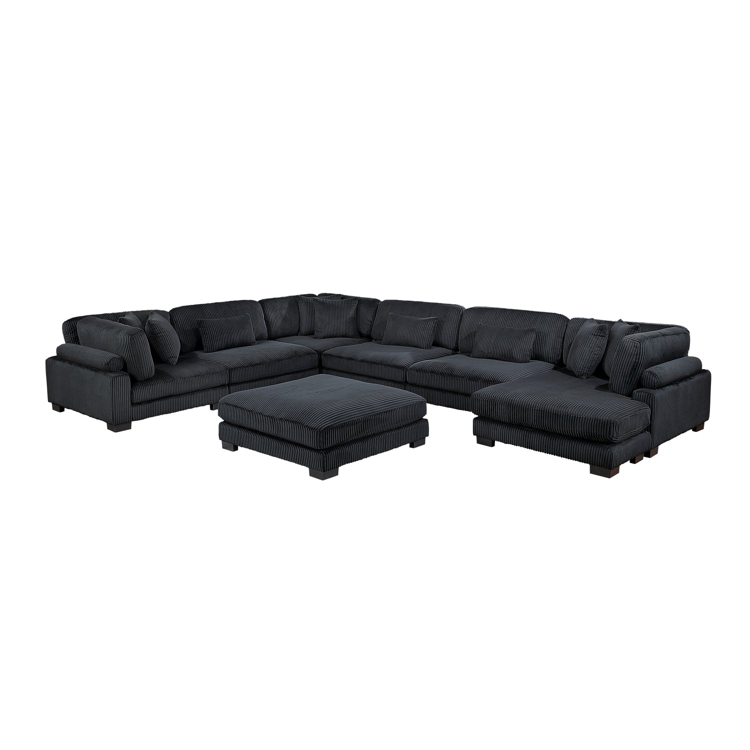 8555BK*2CR3ACVCOT (7)7-Piece Modular Sectional with Reversible Chaise and Ottoman - 8555BK*2CR3ACVCOT