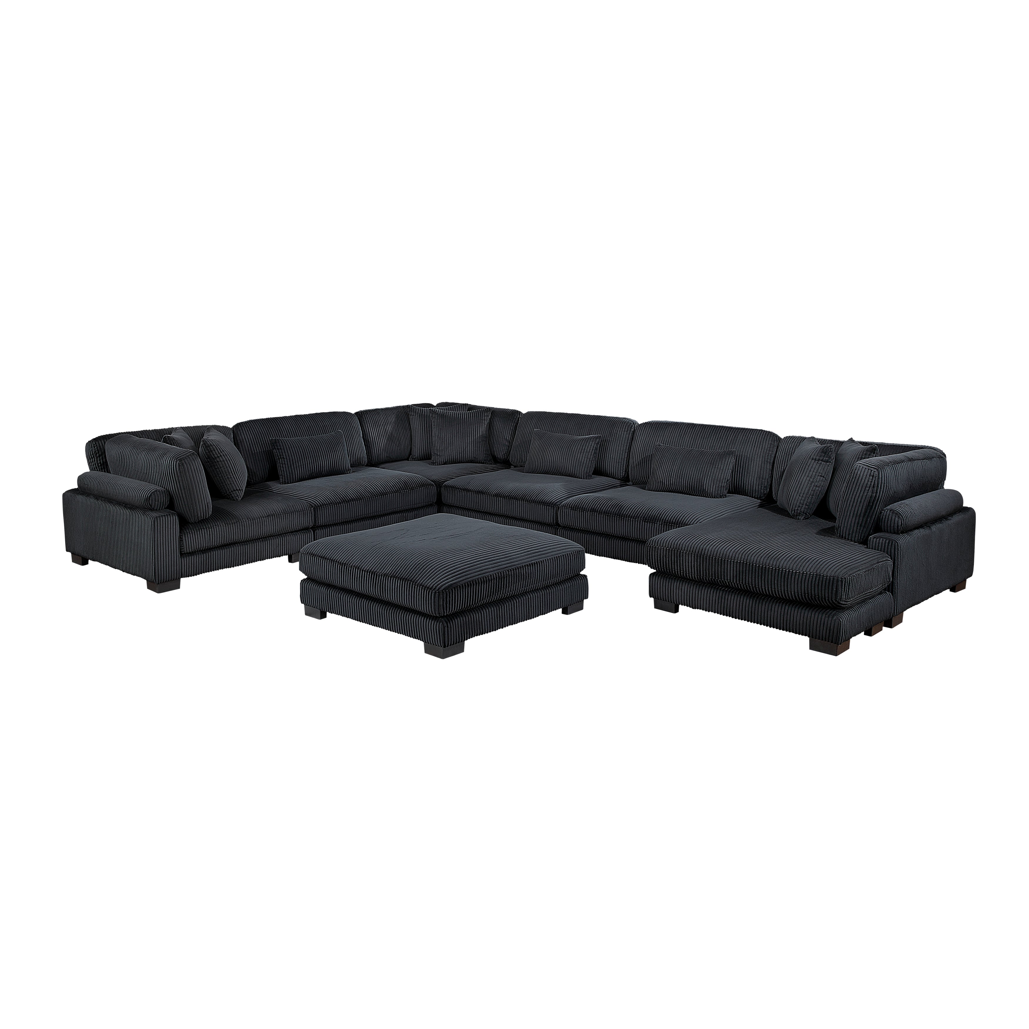 8555BK*2CR3ACVCOT (7)7-Piece Modular Sectional with Reversible Chaise and Ottoman - 8555BK*2CR3ACVCOT