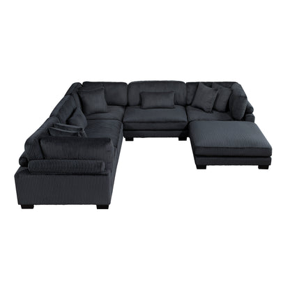 8555BK*3CR2ACOT (6)6-Piece Modular Sectional with Ottoman - 8555BK*3CR2ACOT