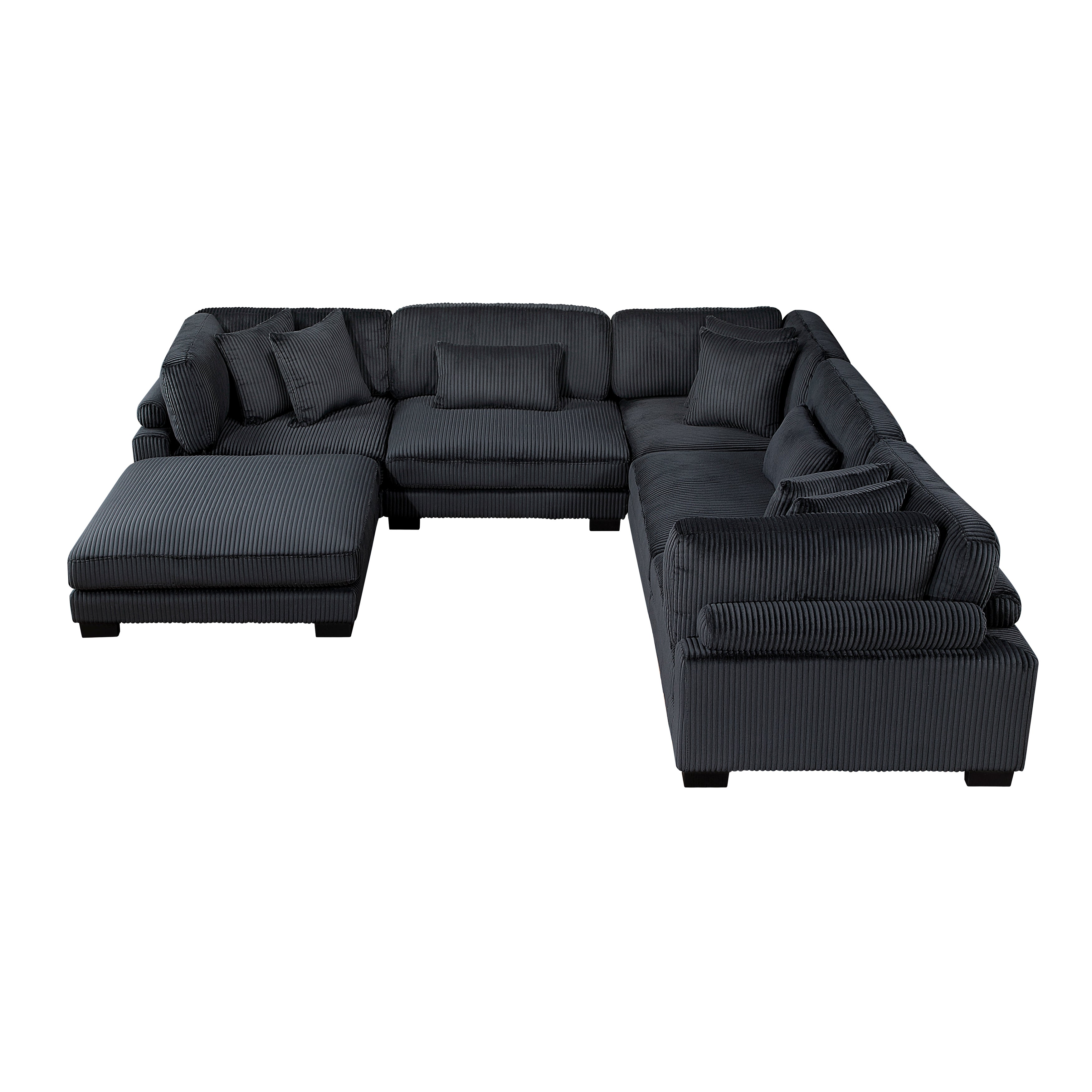 8555BK*3CR2ACOT (6)6-Piece Modular Sectional with Ottoman - 8555BK*3CR2ACOT