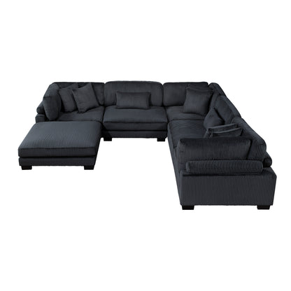 8555BK*3CR2ACOT (6)6-Piece Modular Sectional with Ottoman - 8555BK*3CR2ACOT