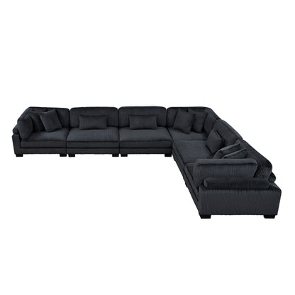 8555BK*3CR3AC (6)6-Piece Modular Sectional - 8555BK*3CR3AC