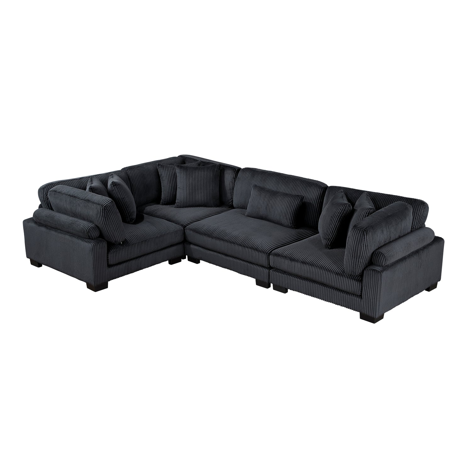8555BK*3CRAC (4)4-Piece Modular Sectional - 8555BK*3CRAC