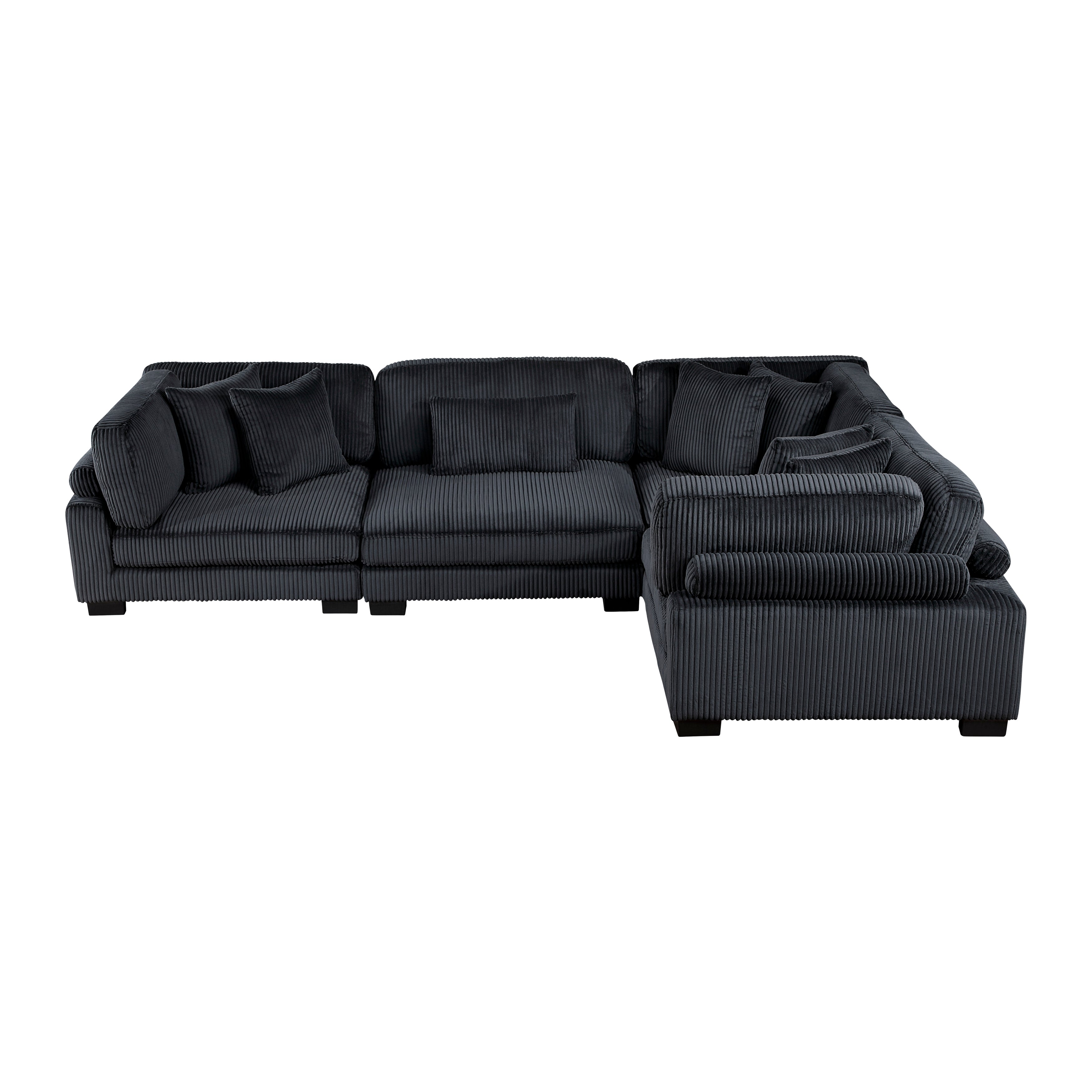 8555BK*3CRAC (4)4-Piece Modular Sectional - 8555BK*3CRAC