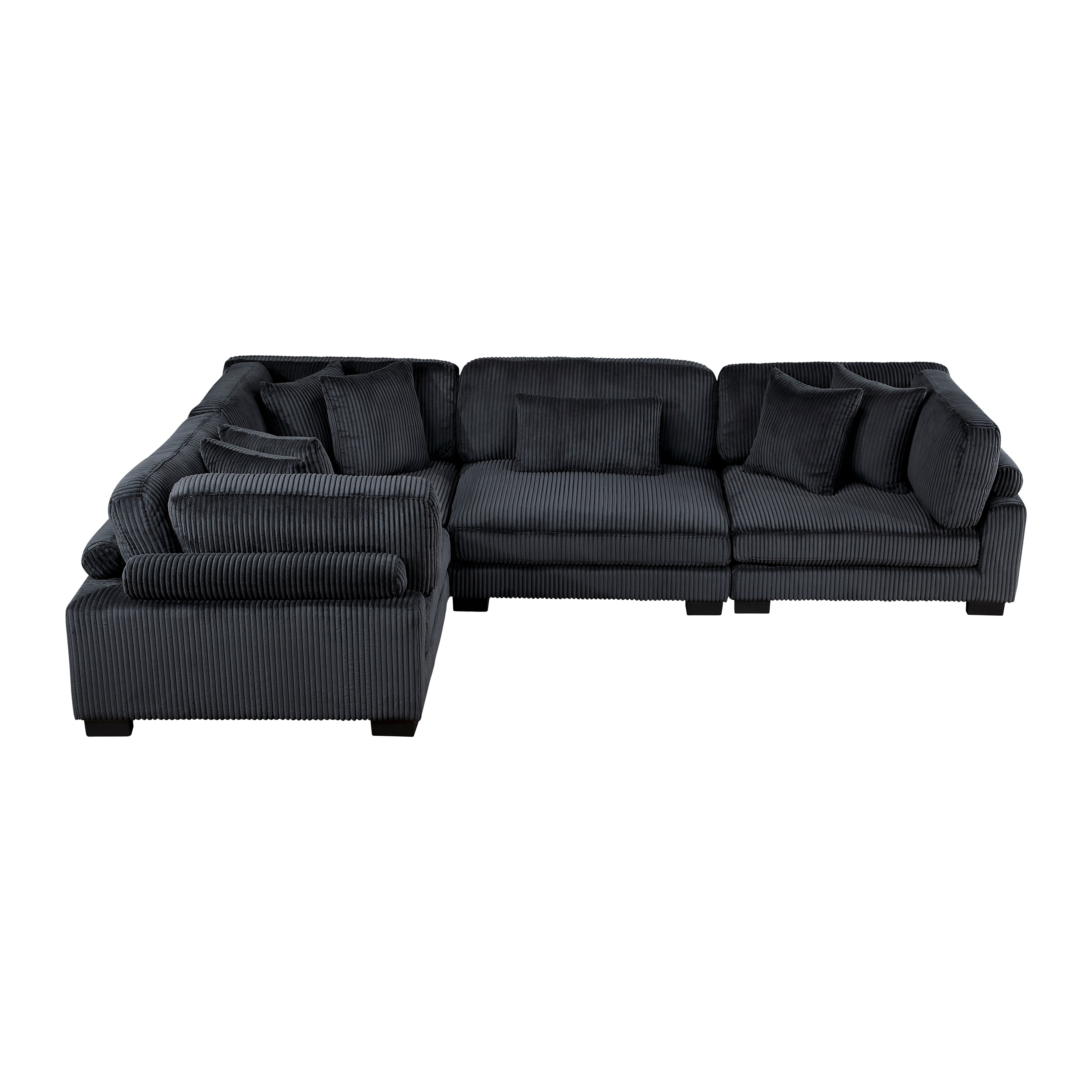 8555BK*3CRAC (4)4-Piece Modular Sectional - 8555BK*3CRAC