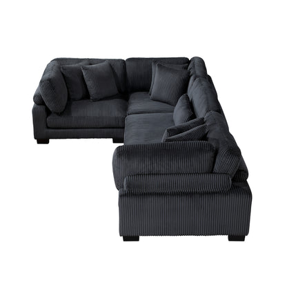 8555BK*3CRAC (4)4-Piece Modular Sectional - 8555BK*3CRAC